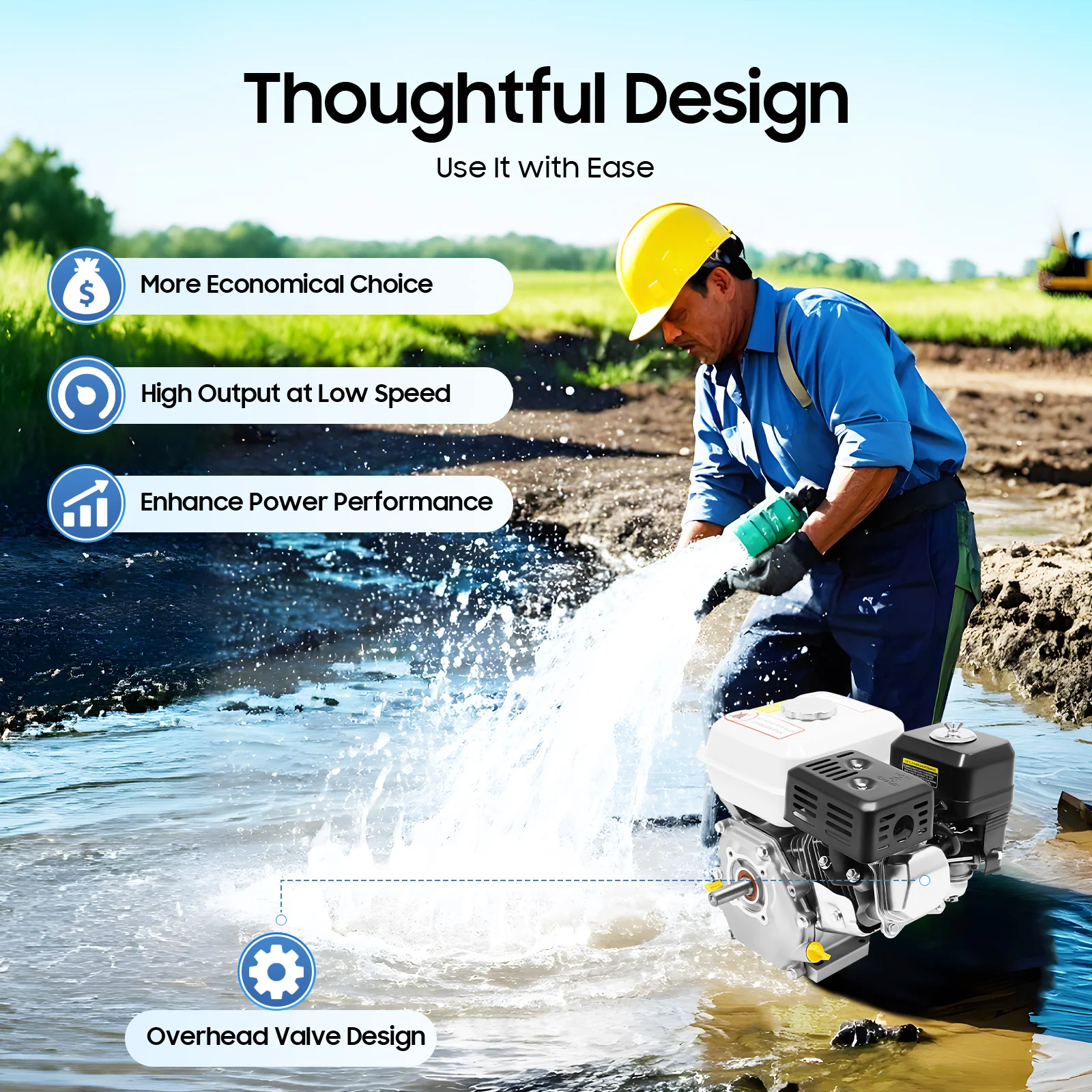 محرك غاز 212cc 7.5HP 4-السكتة الدماغية 3600 دورة في الدقيقة 20 مم ضاغط كارت بعمود الذهاب