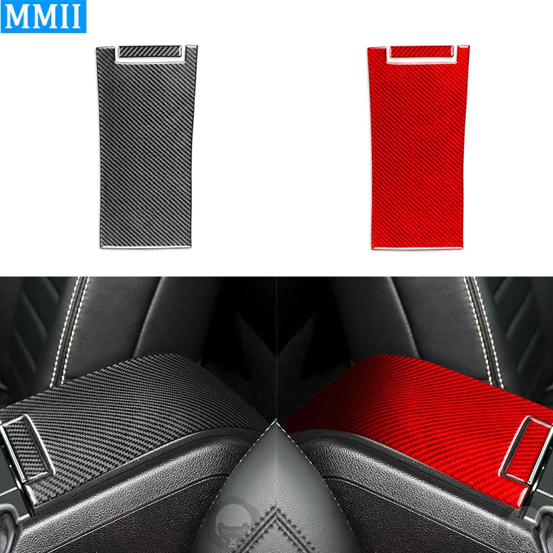 

For Ford Mustang Shelby 2009-2014 Carbon Fiber Interior Armrest Lid Handrail Cover Trim Decoration Accessories Sticker