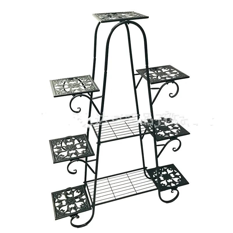 Indoor flower rack Iron flower rack stable large capacity high quality thickened fine iron green planting tray rack