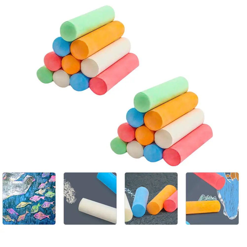 20Pcs Dustless Chalk Erasable Portable Teaching Supplies for Blackboards Glass Plastic Dust-Free Chalk