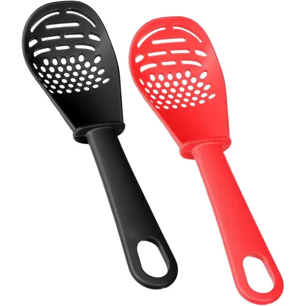 2 Pcs 6-in-1 Multiunctional Kitchen Cooking Spoon Heat Resistant Kitchen Utensils Slotted Spoon Tool or Cooking Mashing Draining
