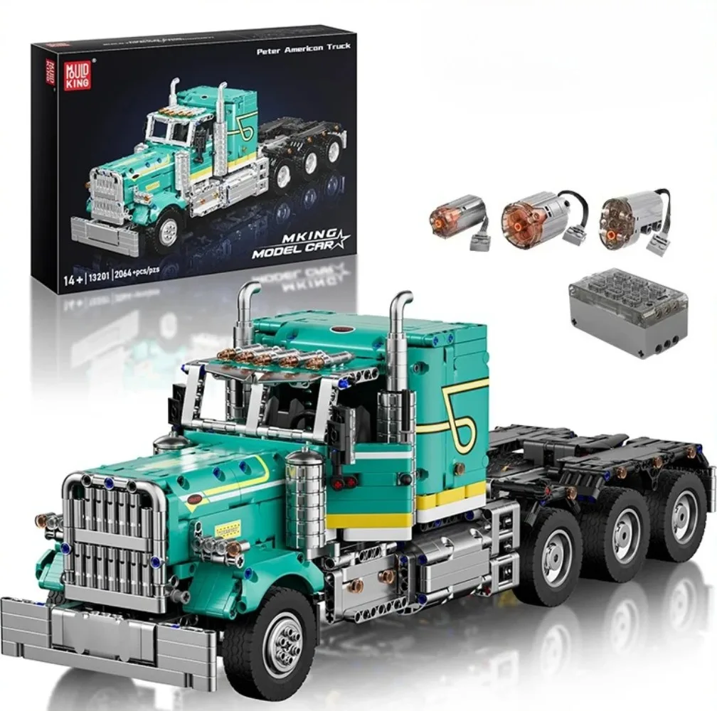 

Набор строительных блоков Mould King 13201 «Американский грузовик Питер», 2064 детали, радиоуправляемая техническая модель автомобиля, конструктор для сборки, игрушка для взрослых и детей, подарок