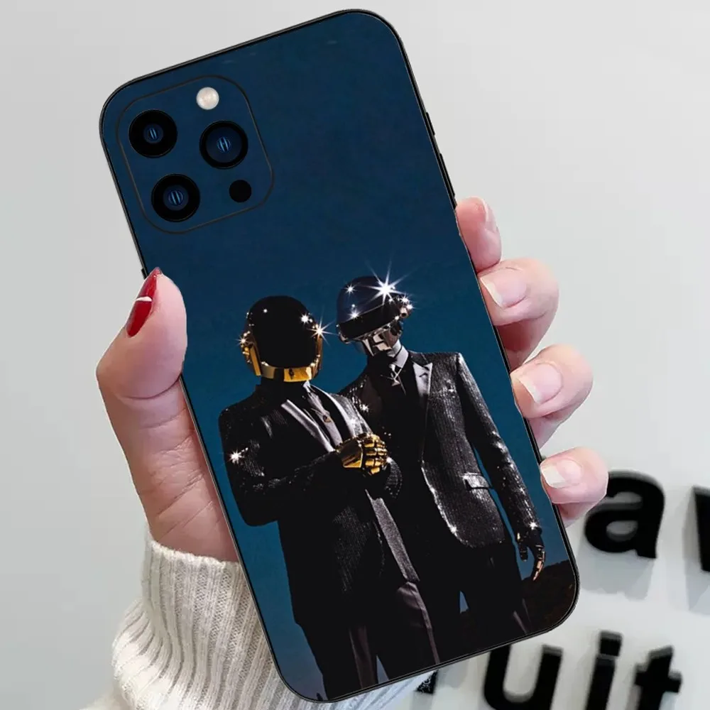 Band D-Daft P-Punk Phone Case For iPhone 15 14 13 12 11 Pro Max mini XS XR X 8 Plus SE Black Cover