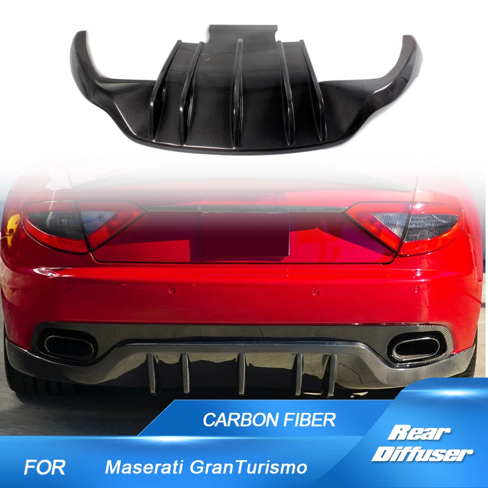 Carbon Fiber / FRP Car Rear Bumper Diffuser Lip Spoiler Guard for Maserati GranTurismo Convertible Coupe 2Door 2006 - 2014