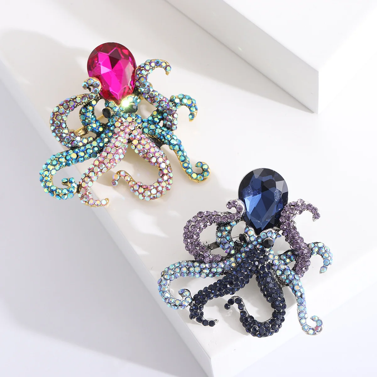 women men rhinestone octopus brooch badge popular clothing suit accessories pins