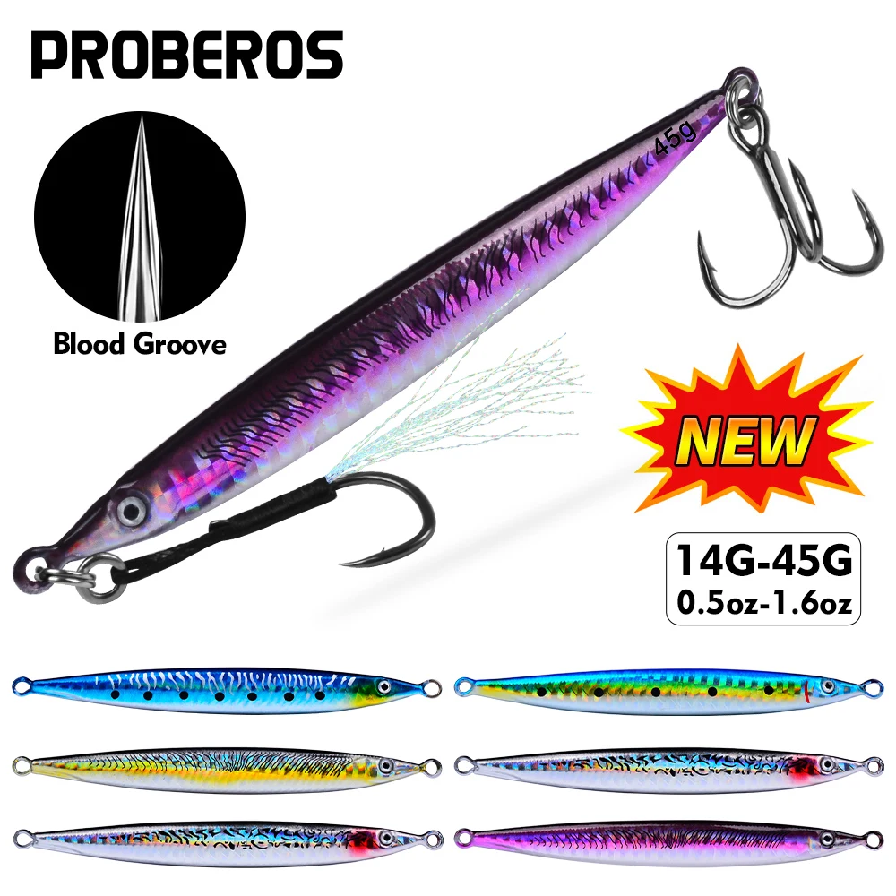 

Biomimetic Fish Iron Plate Bait Jigging Bait Tuna Marlin Fishing Tackle Fast Sinking Metal Jig Lures 14G 17G 21G 28G 35G 45G