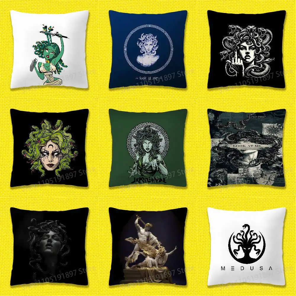 

Medusa Greek Mythology Look At Me Throw Pillow Case For 50x50cm 30x30cm 55x55cm 45x45cm 40x40cm Square Bed Pillowcase Cover