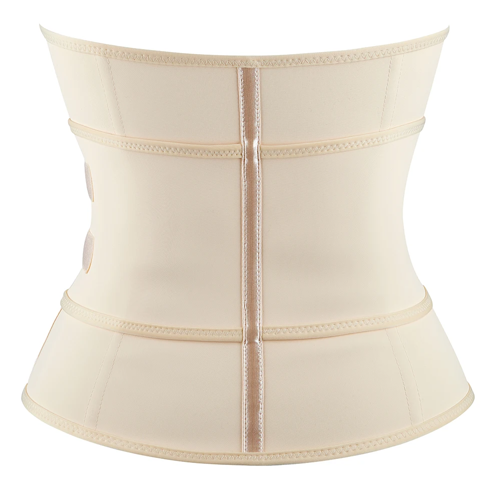 Zip And Hook Latex Waist Trainer Belt Fajas Sashes Slimming Body Shaper 9 Steel Bones Underbust Corset