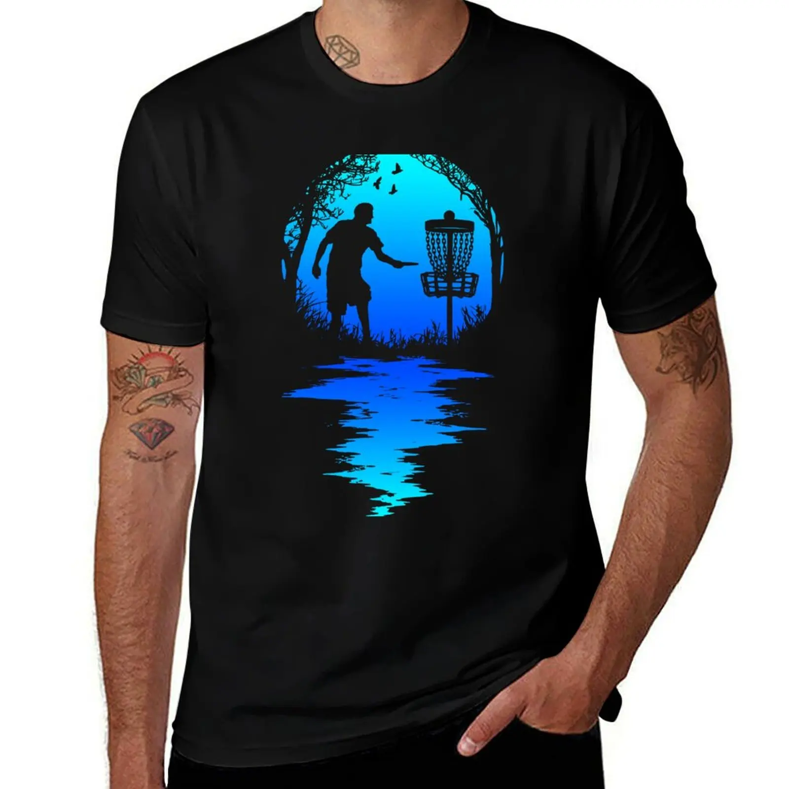 

Funny Disc Golf Player Retro Sunset Silhouette Graphic T-Shirt affliction shirts boys animal print t shirts for men