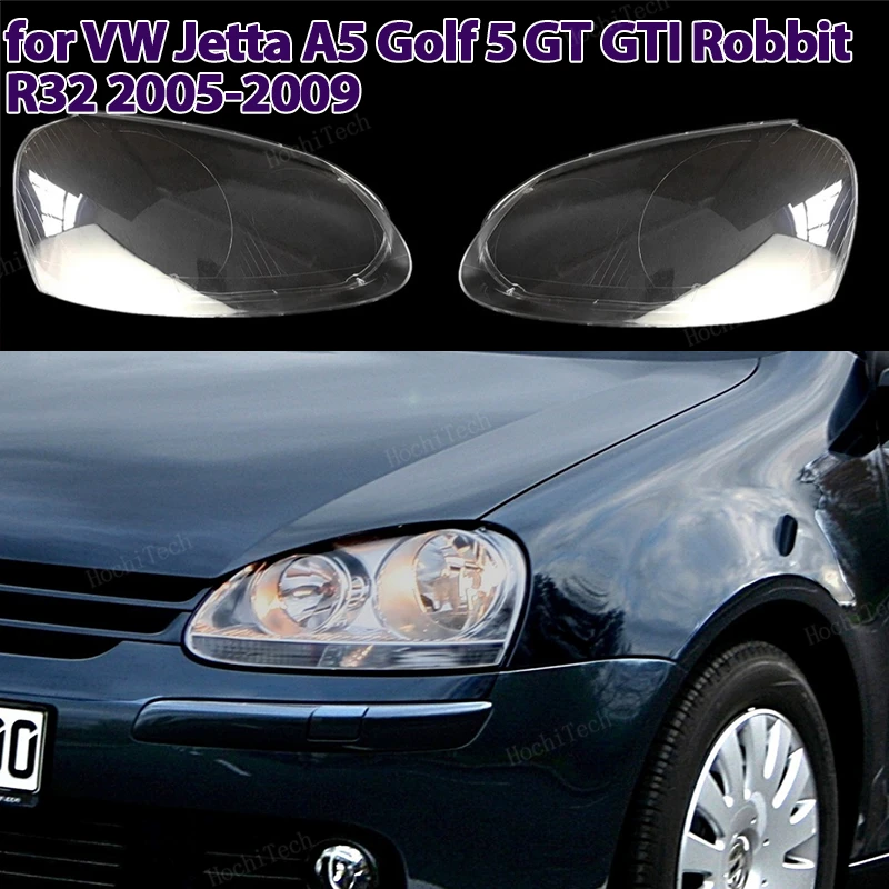 Transparent Housing Front Headlights Lens Shell Cover Glass Lampcover Lampshade For VW Golf 5 MK 5 Jetta A5 GT GTI R32 2005-09