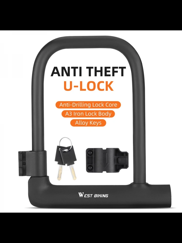 AliExpress LIXADA Heavy Duty Bike Lock U-Lock Bicycle Motorcycle Anti-Theft Lock with 2 Keys & Lock Holder for Bike Motorcycle Scooter