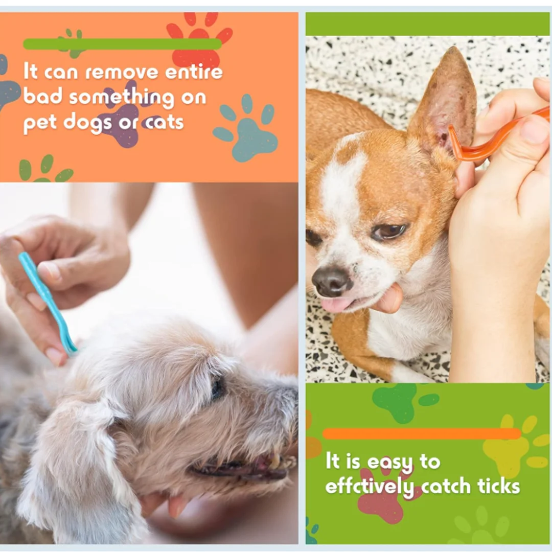 3 Pcs Pet Flea Remover Beauty Insect Clamps  Remove Lice Ticks Worms from Cats & Dogs  Cleaning Tools