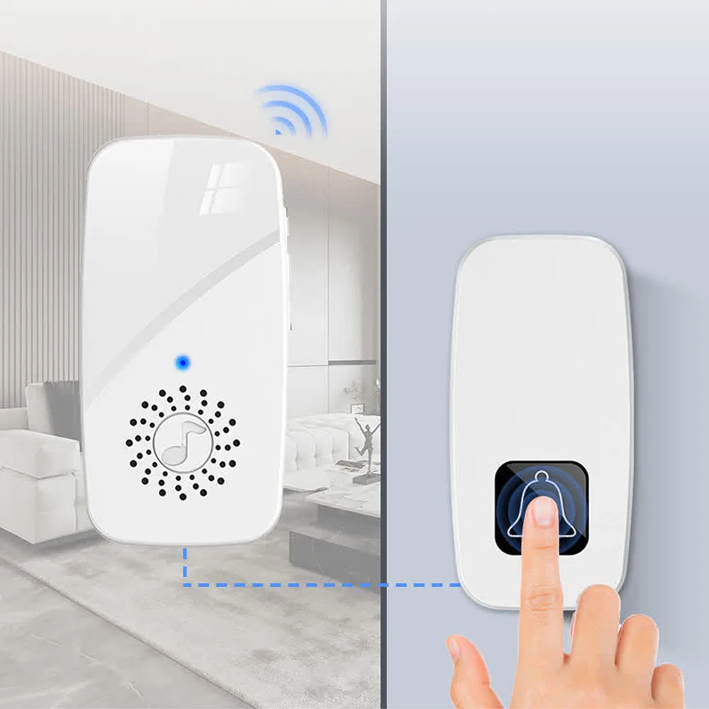 Беспроводной дверной звонок 300 м, домашний дверной звонок, беспроводное расстояние, 58 песен, домашние звонки, мелодия Colorfu Dingdong, дверной звонок