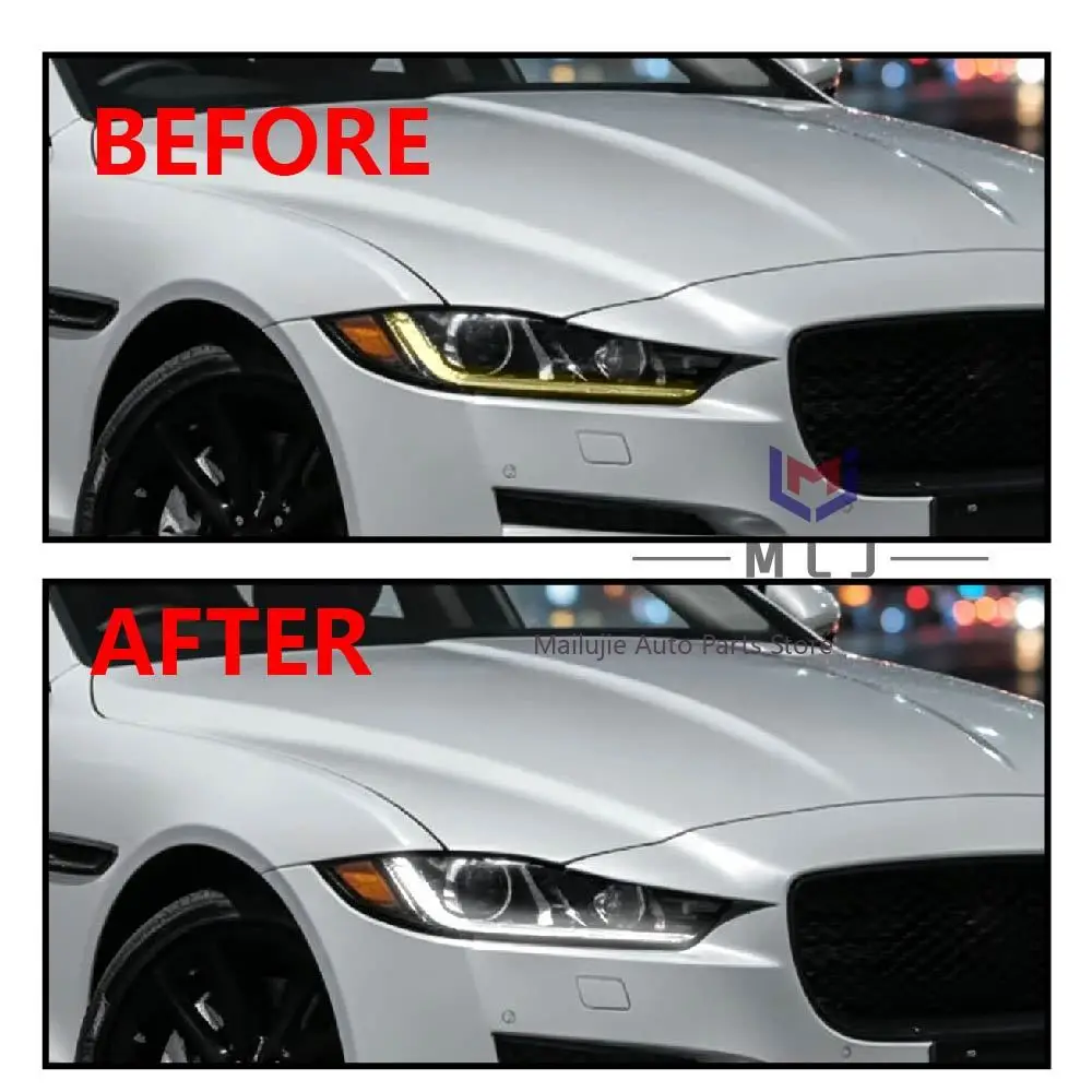 For Jaguar XE 2015-2019 Headlight LED DRL Light Guide Strip Angel Eye Chip Daytime Running Light Source chip Light Guide Strip