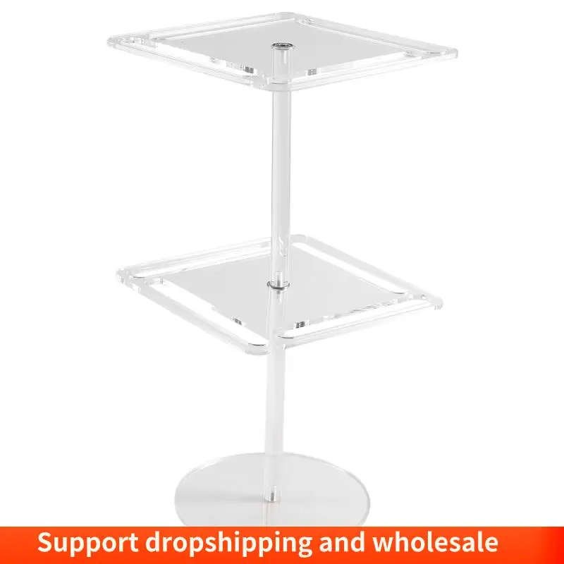AA86 Acrylic Sunglasses Holder Stand 360 Degree Rotating Eyeglasses Display Rack Eyewear Organizer Transparent Double Layer Dura