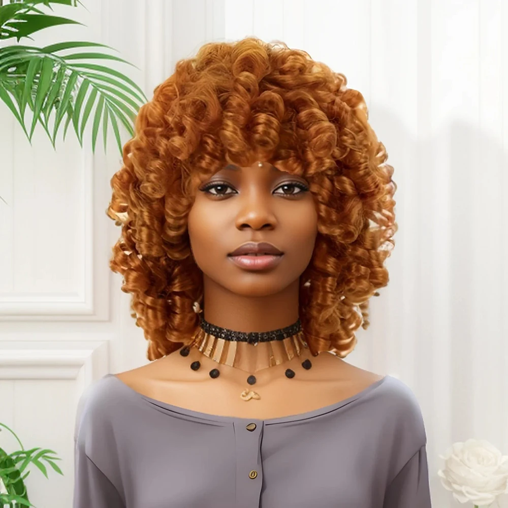 

Классический черный женский синтетический парик с короткими вьющимися волосами разных цветов, подходит для повседневной носки