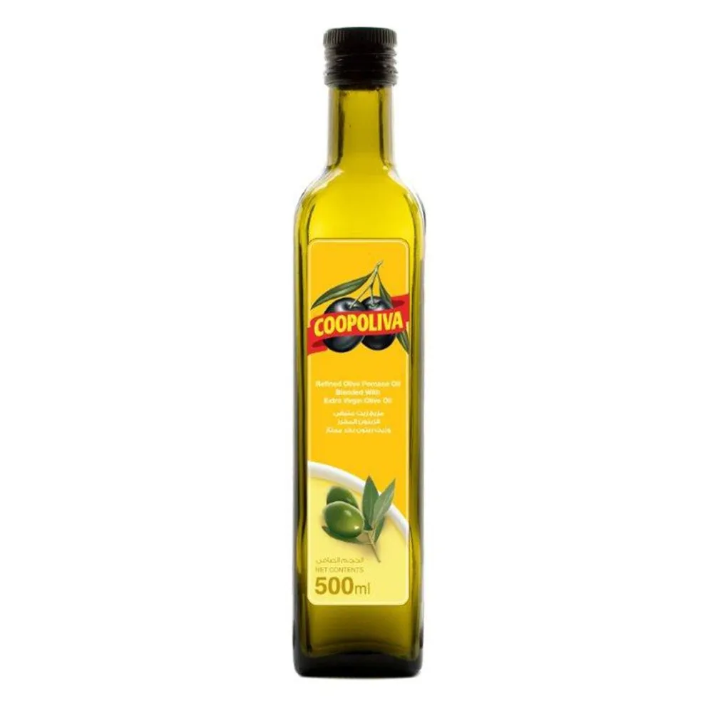 Coopoliva Refinada Aceite de Pomace de Oliva Mezclado con Aceite de Oliva Virgen Extra, 500ml