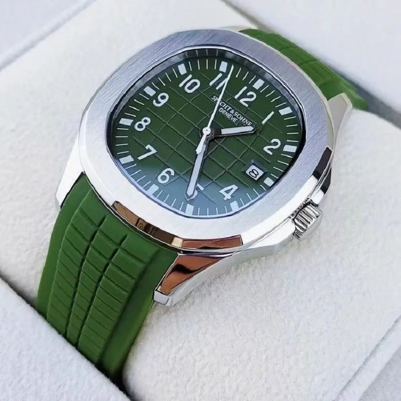 Luxury Fashion Sports Men's Automatic Mechanical Watch Avocado Green Miyota8215 Movement Night Light Waterproof Leisure Watch