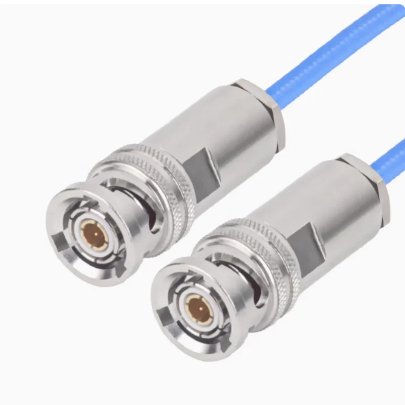 Triax kabel adaptor tiga koaksial BNC, 1553B jumper TRX316 kepala pria ganda tiga kartu tes BNC TRB
