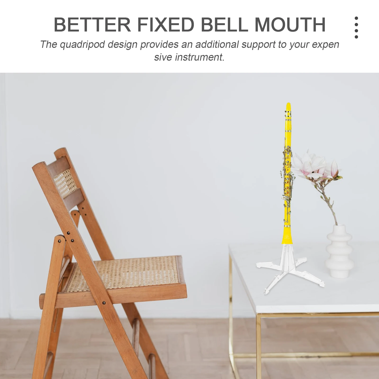 

Multi- Detachable Flute Stand Portable Clarinet Holder Exquisite Four-Legged Design Material