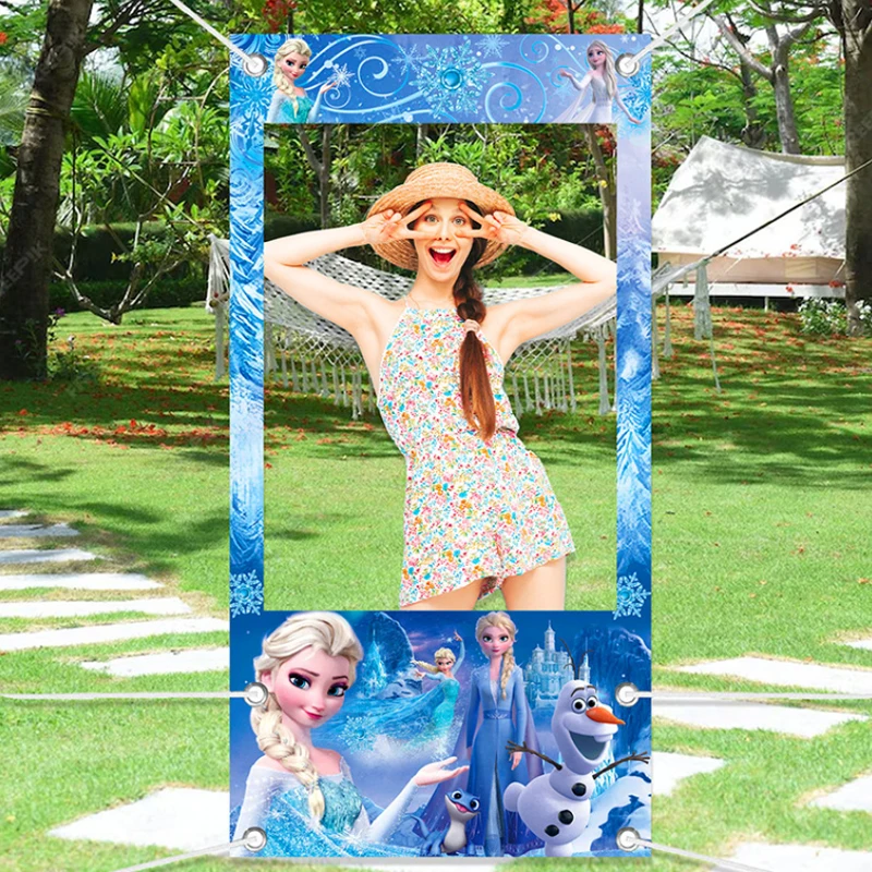 Cartoon Animatie Stitch SpongeBob Frozen Foto Props Frame Verjaardagsfeestje Decor Achtergrond Props Baby Douche Benodigdheden Banner