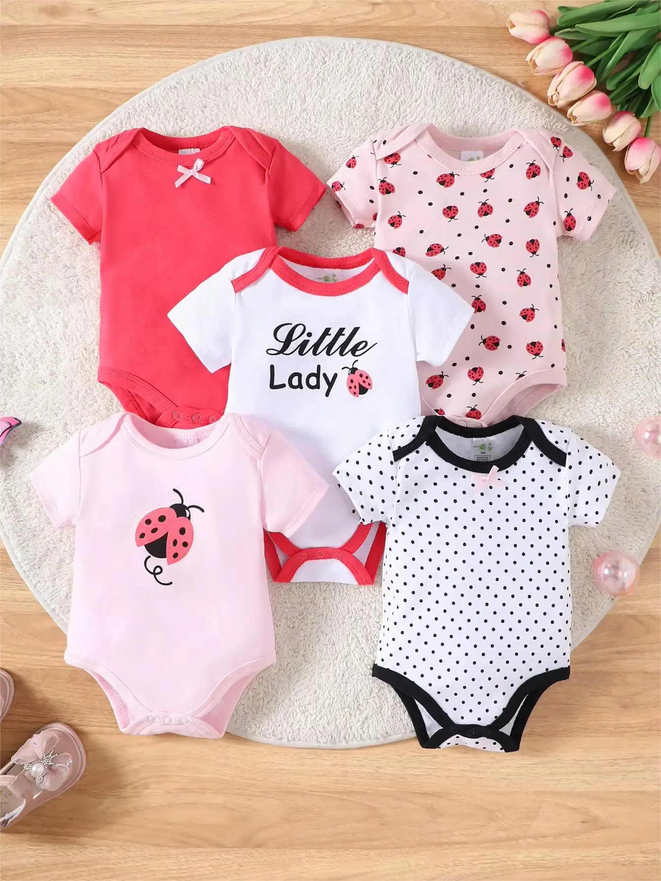 

Одежда для маленьких девочек, комбинезон для маленьких девочек, 5 шт., летний комбинезон с короткими рукавами, хлопковая ткань, одежда для новорожденных, От 0 до 12 месяцев