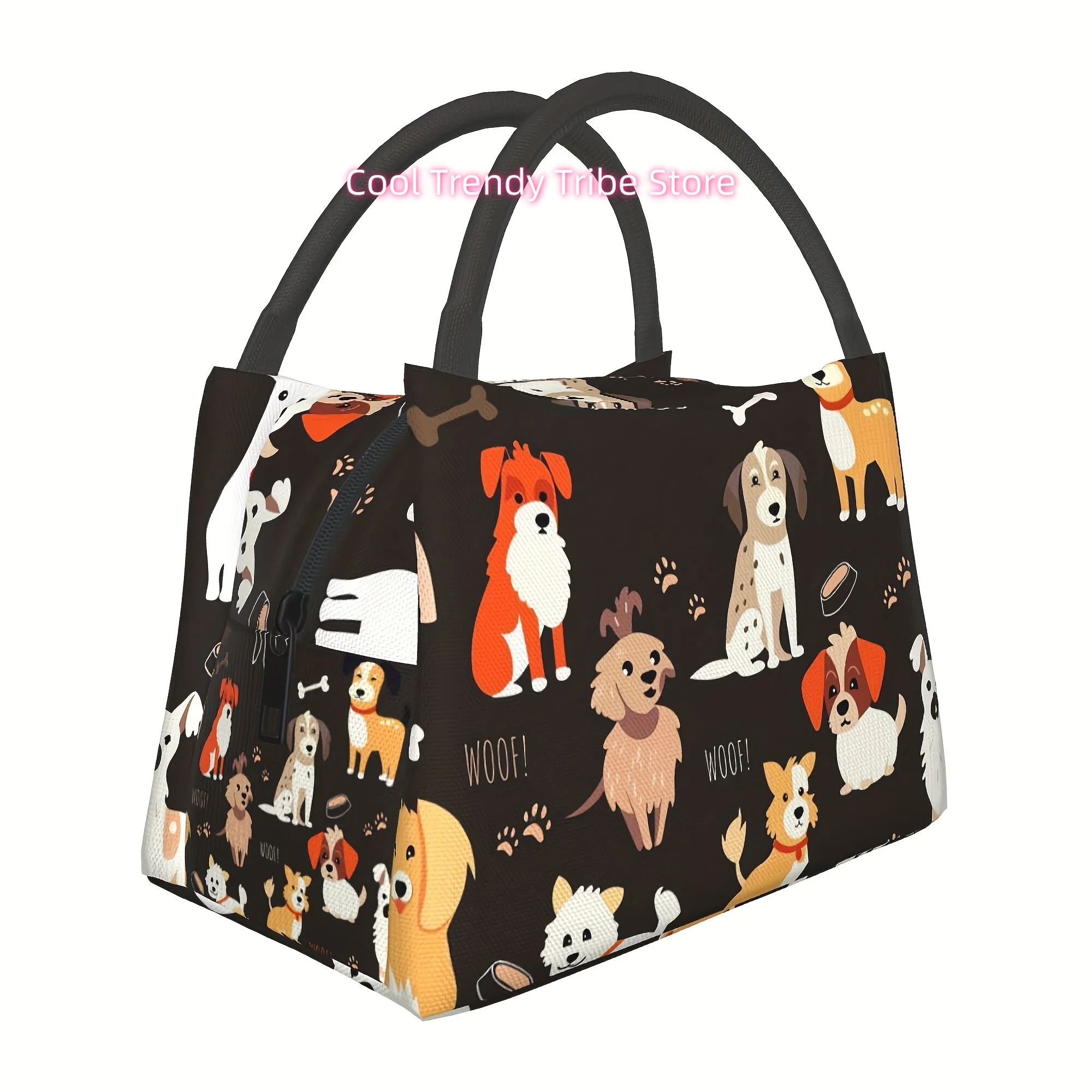 1pc dog and dog paw print, portable and reusable refrigerated bag, insulated bag, insulated lunch bag,   for camping,