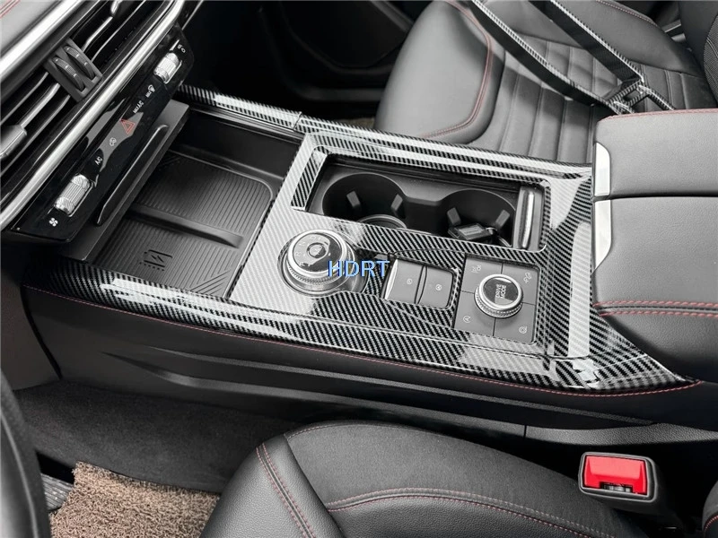 تصفيف السيارة والعتاد التحول نافذة رفع لوحة التبديل منفذ تنفيس الهواء عجلة القيادة ألياف الكربون الداخلية لفورد اكسبلورر 2023 +