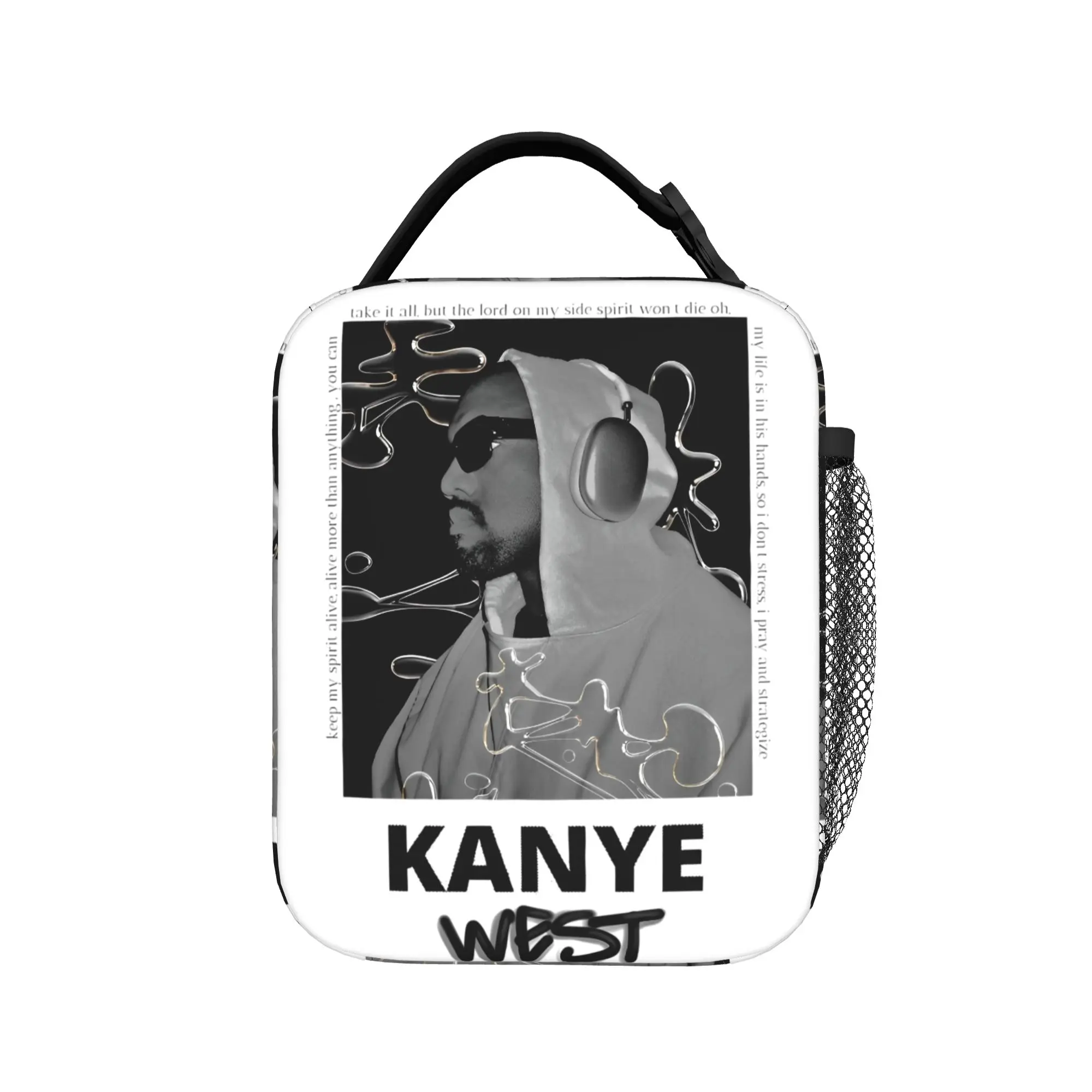 Kanye West Insulated Lunch Bag Thermal Bag Reusable,Meal Container Rapper Record Producer Leakproof Tote Lunch Box Girl Boy