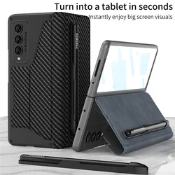 Card Slot Flip Wallet Leather Case for Samsung Galaxy Z Fold 6 5 4 3 For Galaxy Fold7 5G With Removable S Pen Slot Holder Cover