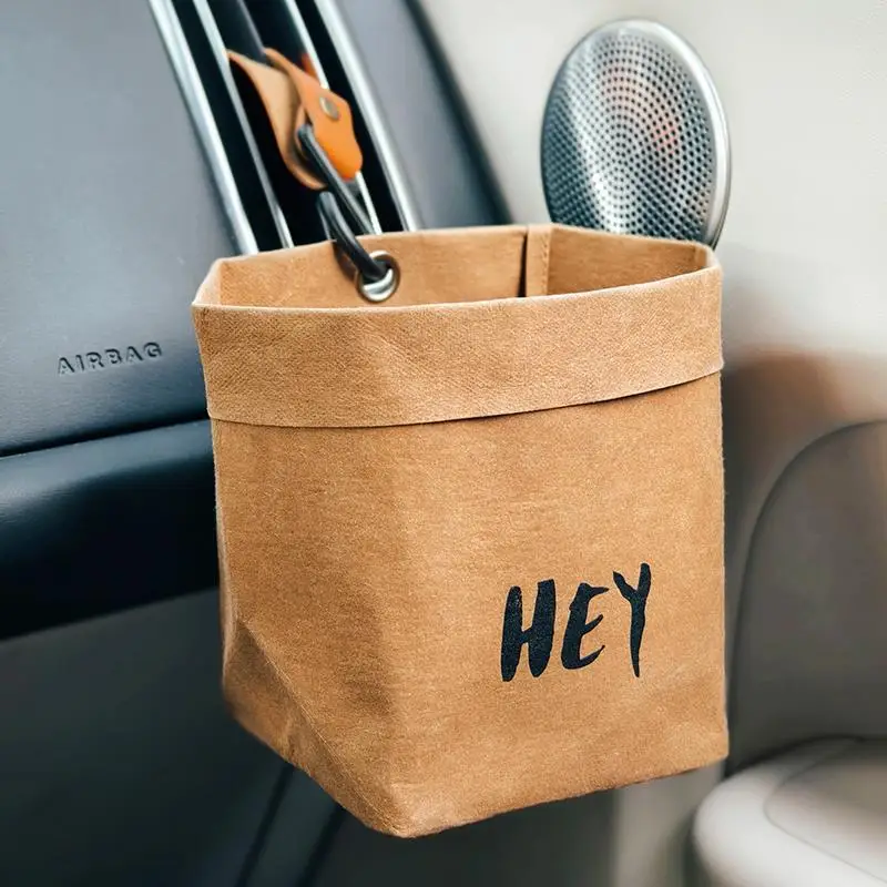 

Kraft paper storage hanging bags, multi-functional storage items for car seat backs, trash can hooks, and interior decoration