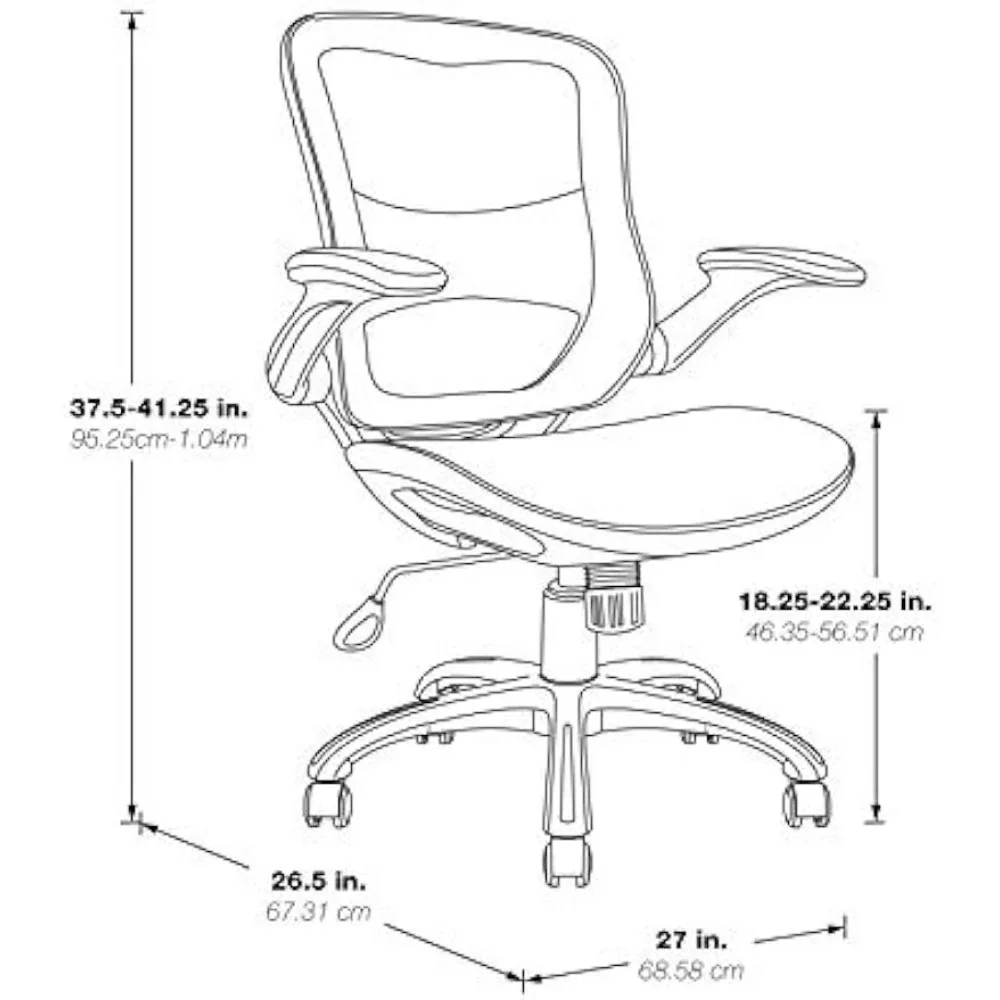 Office Star-Silla de escritorio de oficina con asiento y respaldo de malla transpirable, Base blanca, Blanca