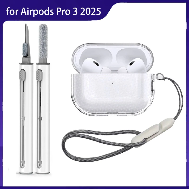 

for Airpods Pro 3 Case High Transaprent TPU Cover For Airpods Pro3 2025 Strap Shell Clear Funda Wireless Earphone Accessories