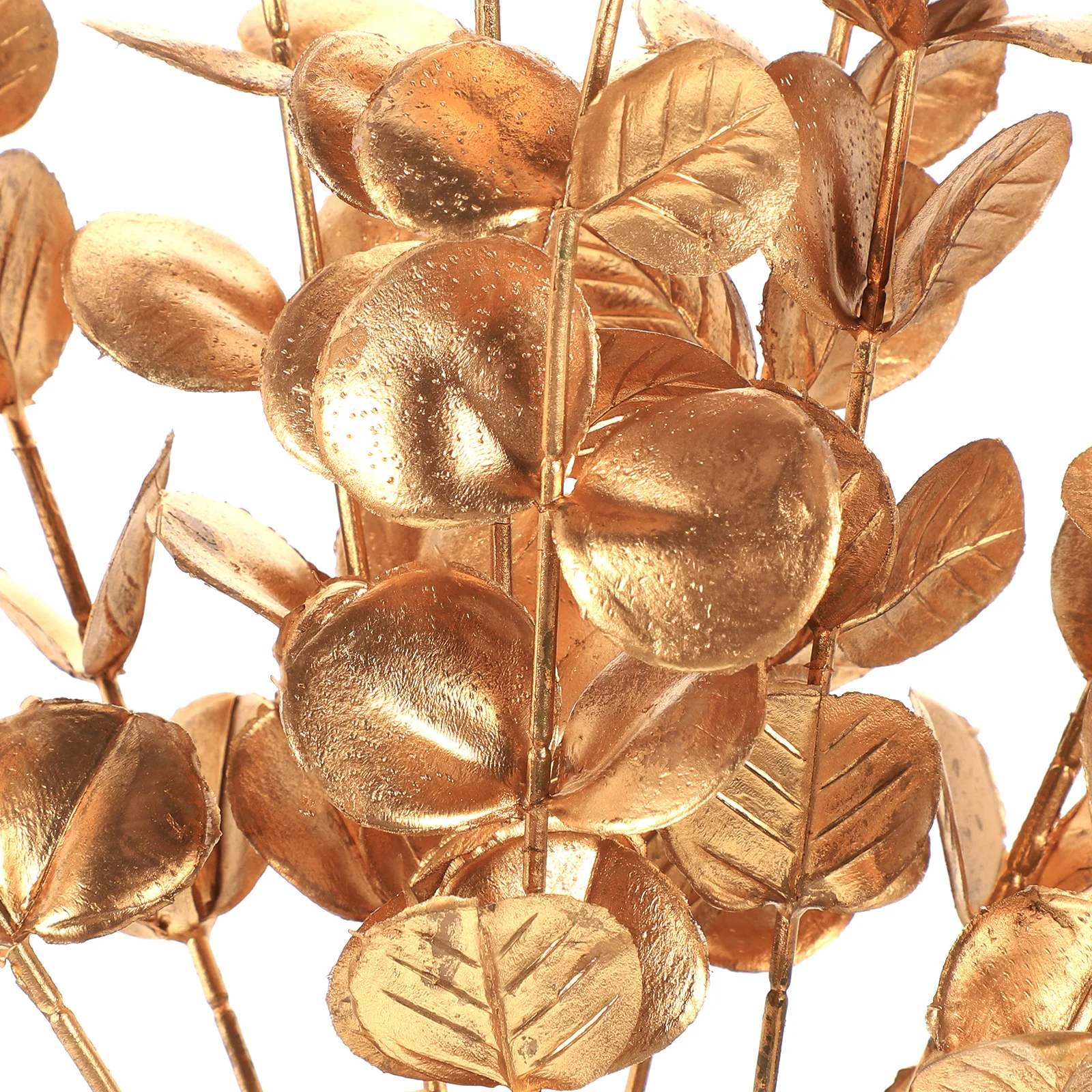 

10 Pcs Simulated Eucalyptus Leaves Faux White Stems Fake Flower Cake Artificial Picks Golden Simulation