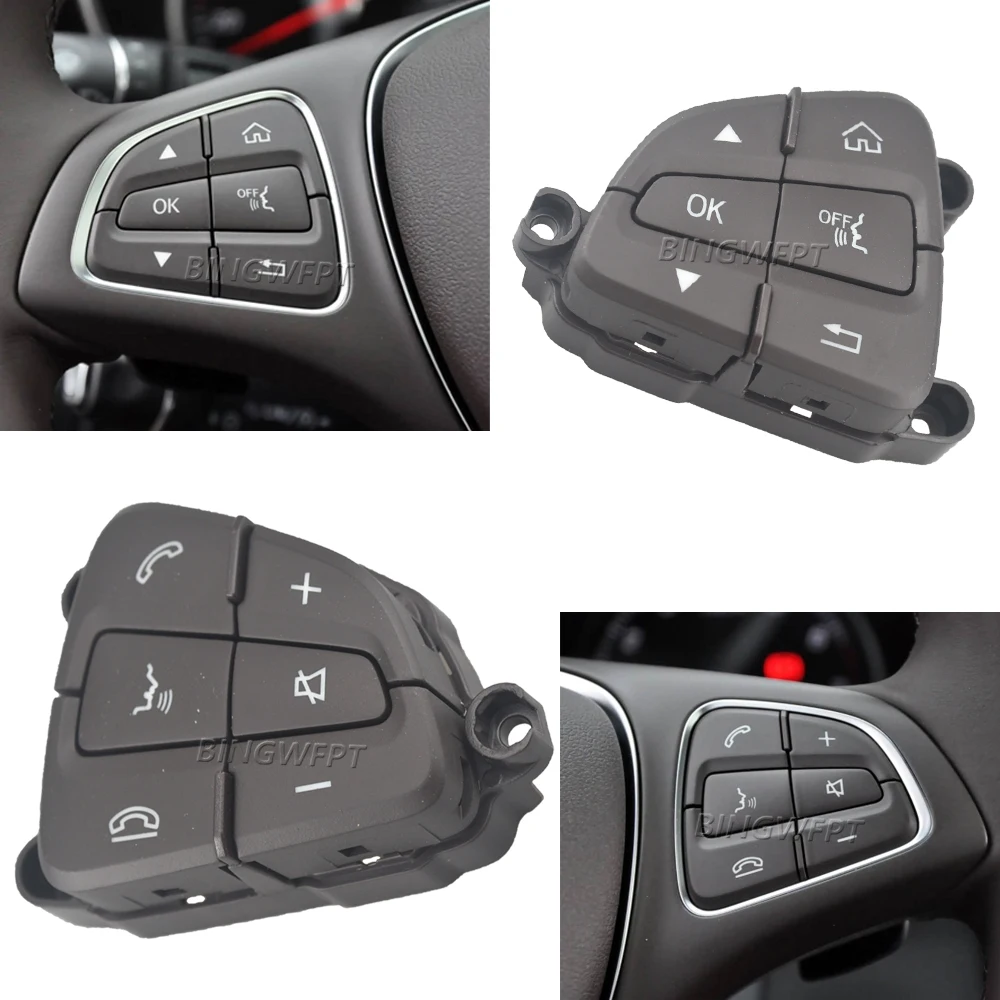 1 Set Premium Quality Steering Wheel Button Cover Plate For Mercedes-Benz W205 C series C300 GLC X253 A0999050300 A0999050200 - view 5