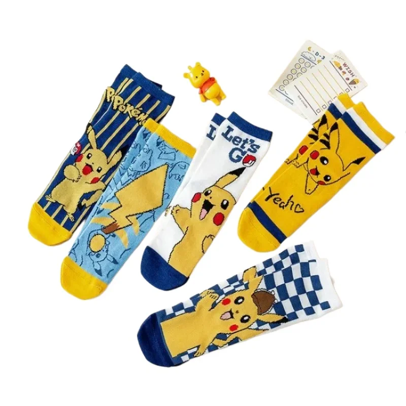 Pokemon children's socks spring and autumn boys cartoon deodorant socks middle and older children autumn and winter tube socks