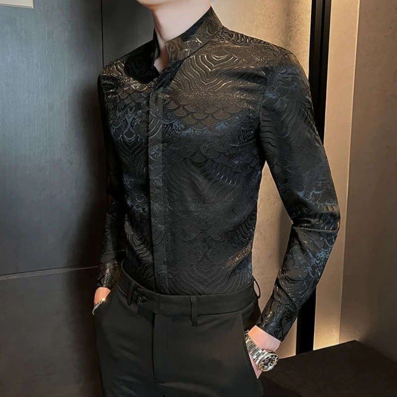 ​2026 Trendy Men Shirt Long Sleeve Spring Autumn Designer Premium Casual Streetwear Fashion Top​