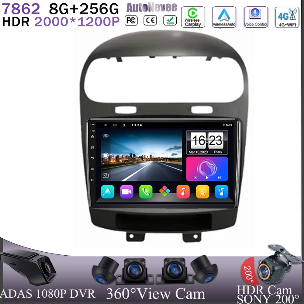 For Dodge Journey Fiat Leap Freemont 2012-2020 Android Head Unit Stereo Car Radio Multimedia Player GPS Track No 2din 2 din WiFi