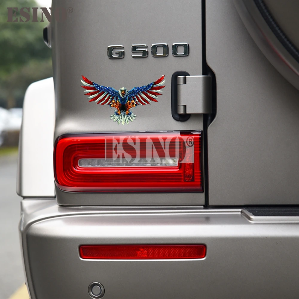

Flying Bald Eagle USA American Flag Decal Cartoon PVC Adhesive Waterproof Car Body Sticker Pattern Vinyl
