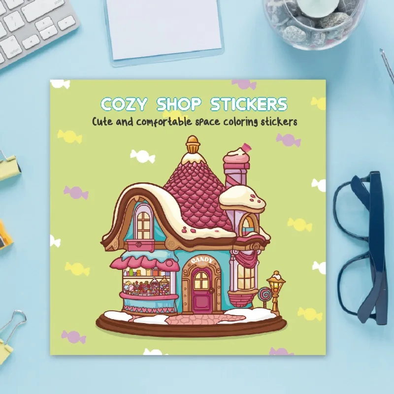 

Coloring Book Healing Little Corner Super Cute Comfortable and Relaxing Space Design for Adults and Adolescents Colored Stickers
