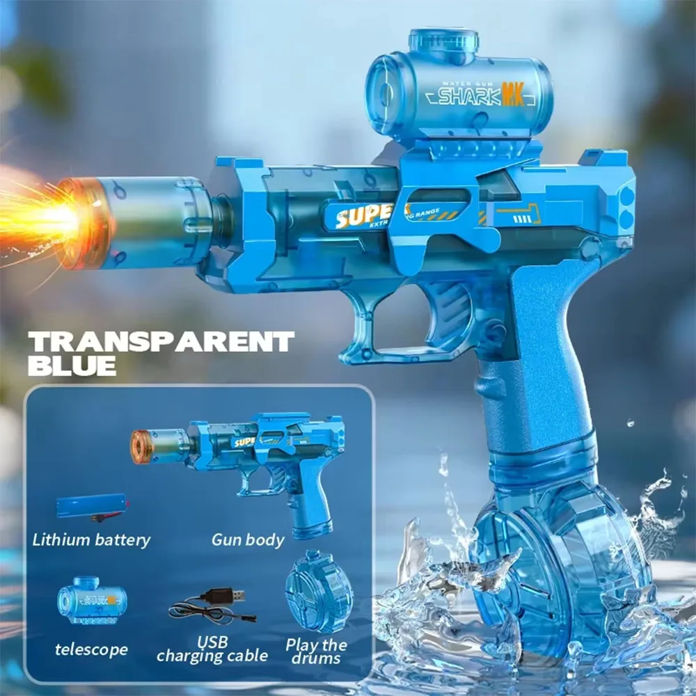 Electric Water Guns For s Powerful Squirt Automatic Water Suction Water Blasters Summer Outdoor Beach Toy For boys Kid Gift