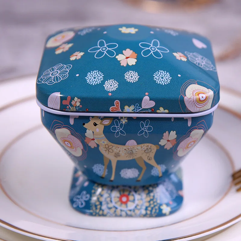 6 Pieces/Set Special-shaped Tinplate Storage Box Creative Desktop Storage Box Small Ornaments High-quality Candy Packaging Box