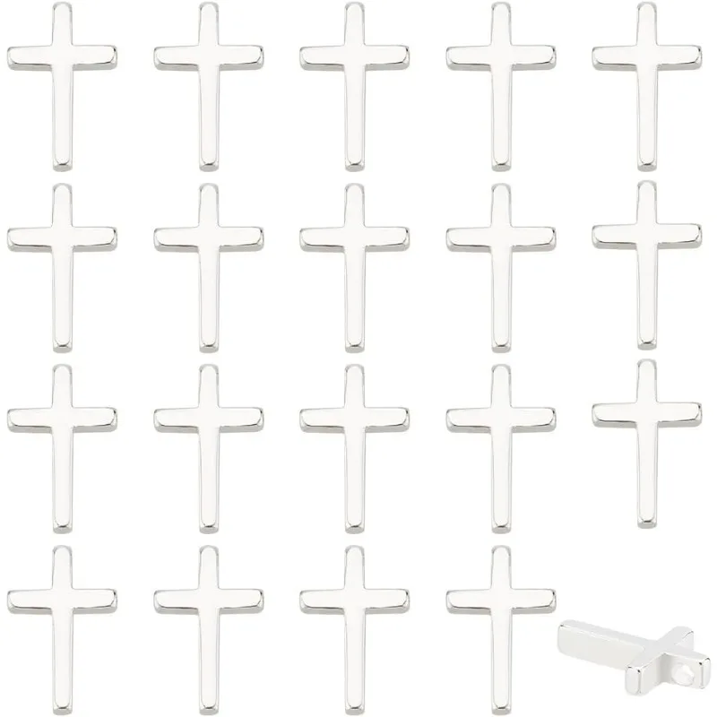 

20 шт., маленькие латунные подвески-кресты из серебра 925 пробы