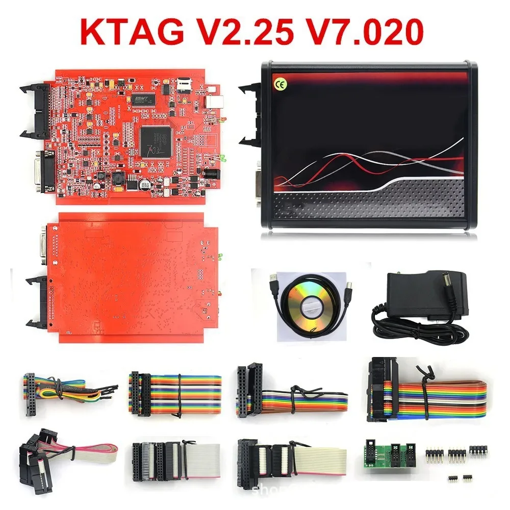 مبرمج KTAG V7.020 V2.25 أحمر PCB ECU اتصال بيانات غير محدود لأداة برمجة ECU لإصلاح السيارات