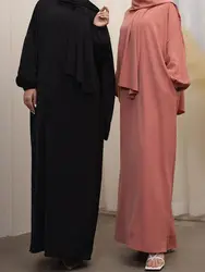 2024 Muslim for Women Eid Dubai Batwing Khimar Hoody Abaya Kaftan Modest Hijab Dresses With Pockets Islam Kebaya Robe Musulmane