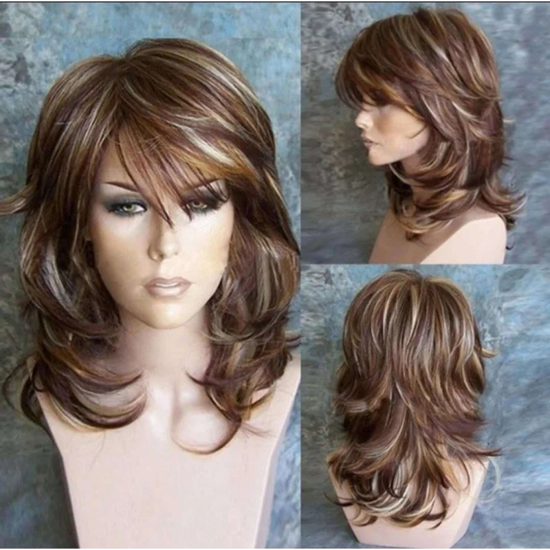 

New Wig Wig European and American Hair Highlighted Gradient Long Curly Hair Rose Net Wig Synthetic Hair Wig Headgear