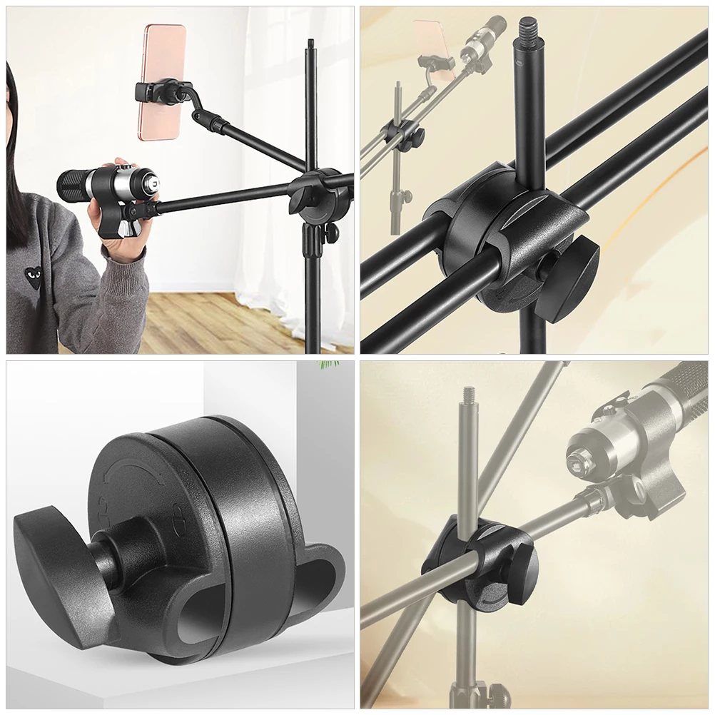 

Capacitive Microphone Stand Metal Tripod Screw Adapter Thread Kit Portable Extension Accessory Black Arm Mic Stand Compatible