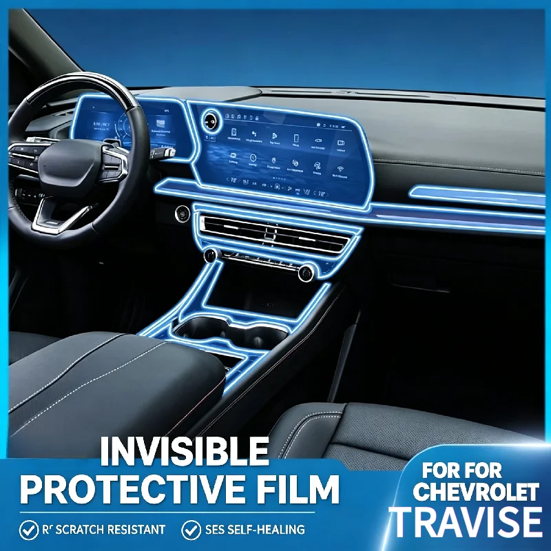 Screen Protector Film - シボレートラバース用ナビゲーションスクリーンプロテクターインテリア目に見えない保護フィルムギアシフトペイントフィルム修正