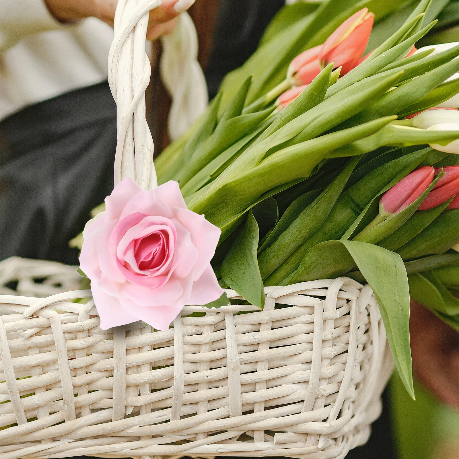 

4pcs Flower Rose Rings Artificial Flower Holders Wedding Holders Table Decor Valentine'S Day Party Buckles Banquet Centerpiece