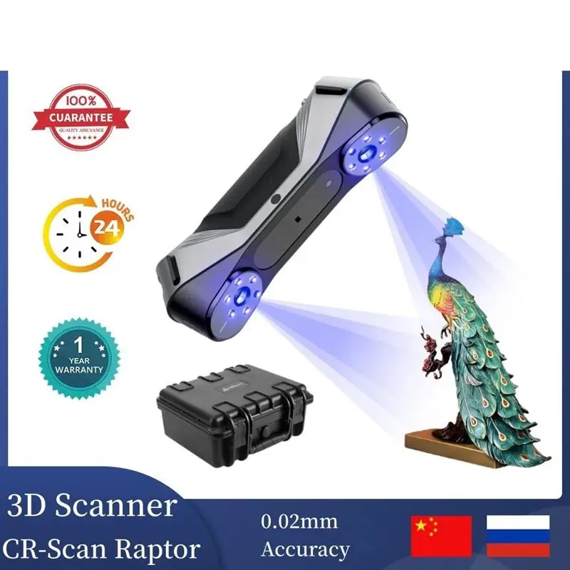 Top 3D Scanner CR-Scan Raptor 0.02mm Accuracy for 3D Printing Multiple-line Blue & NIR Consumer Handheld Scanner Anti-Shake